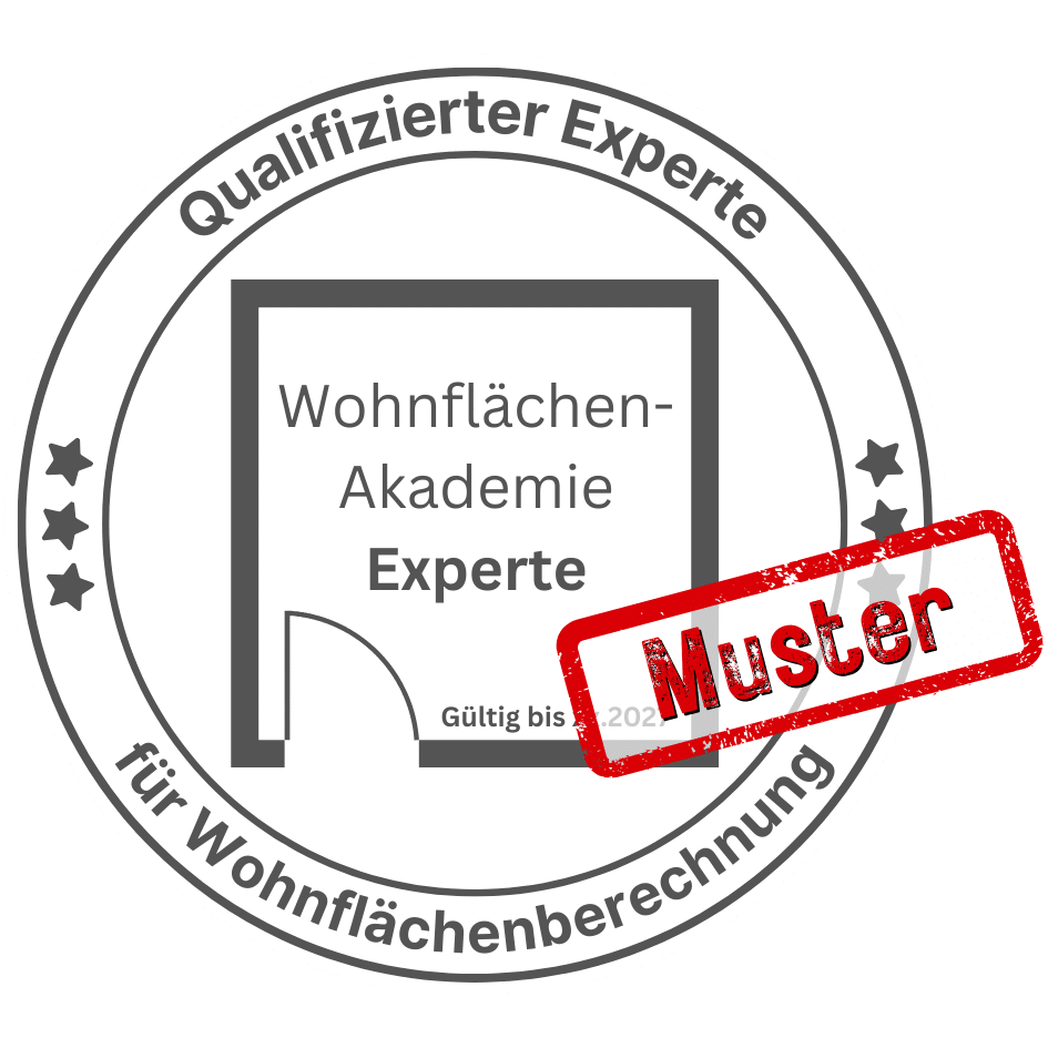Das professionelle Siegel für den Marktauftritt des qualifizierten Experten für Wohnflächenberechnung