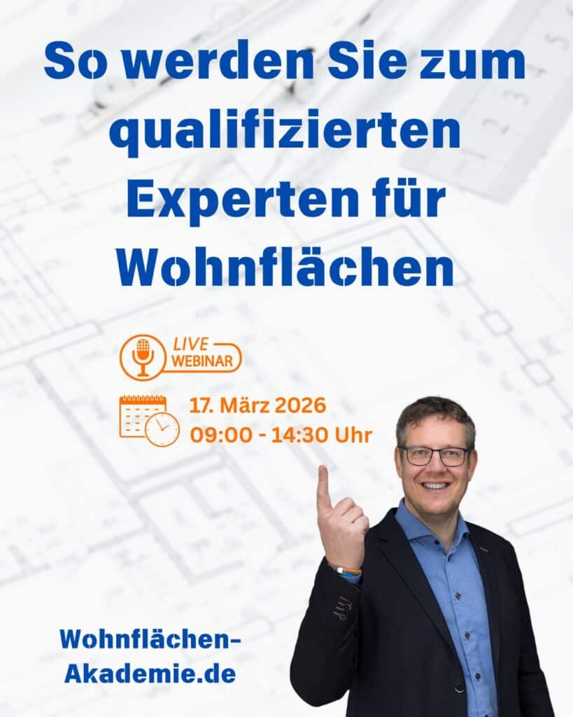 Das Visual für den Online-Kurs zum Qualifizierten Experten für Wohnflächen, am 17.03.2026
