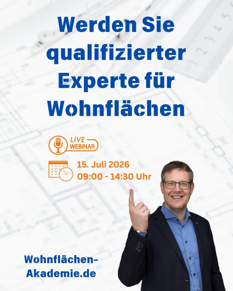 Das Visual für den Online-Kurs zum Qualifizierten Experten für Wohnflächen, am 15.07.2026